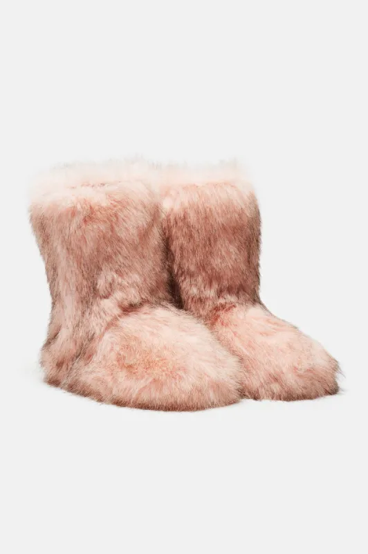Chilly Days Booties - Pink/combo sold by Fashion Nova