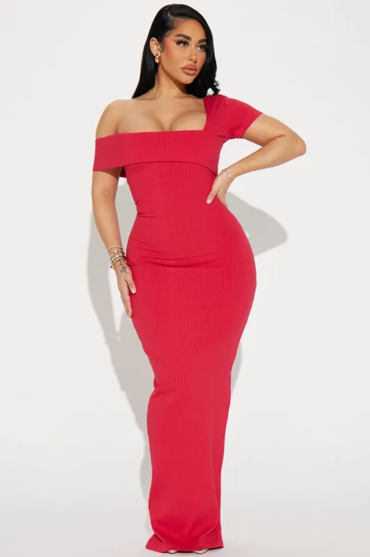 Skye Snatched Maxi Dress - Raspberry sold by Fashion Nova