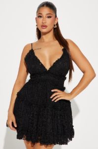 Astrid Lace Mini Dress - Black sold by Fashion Nova