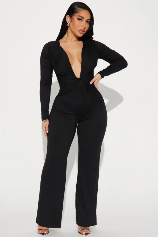 Forever Perfect Jumpsuit - Black sold by Fashion Nova