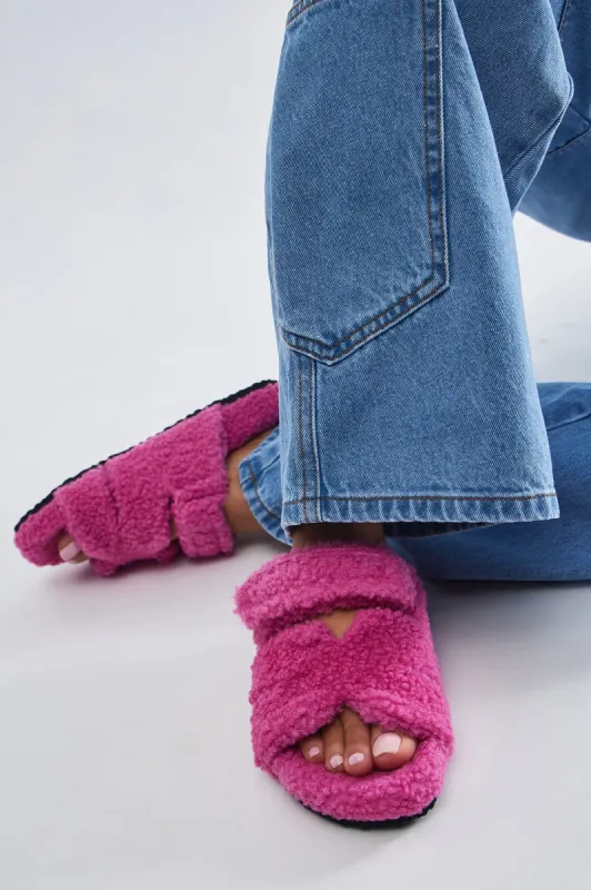 Staying Close Slippers - Pink sold by Fashion Nova