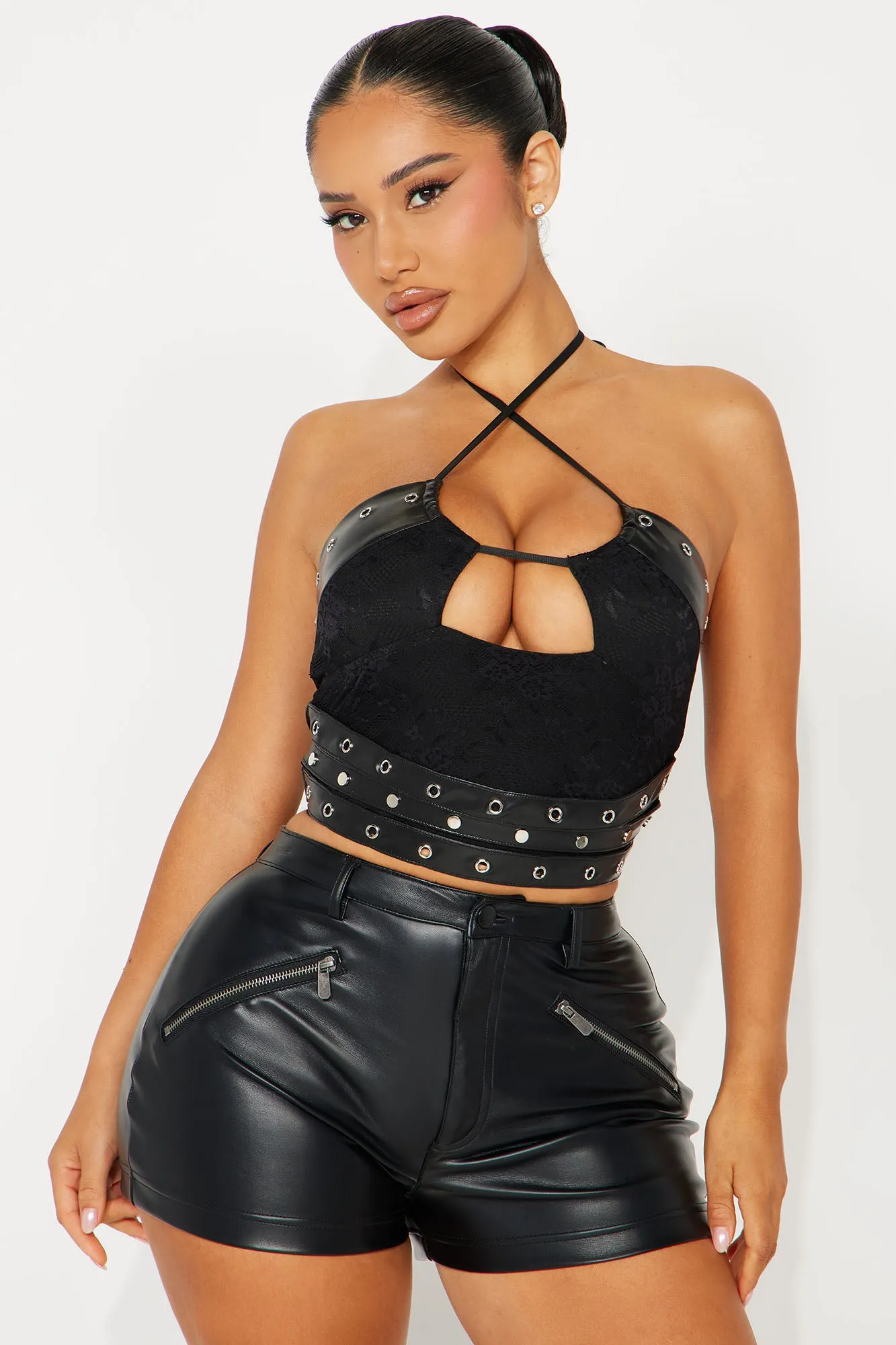 Bad Intentions Halter Top - Black sold by Fashion Nova