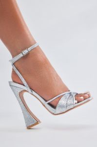 Layana Embellished Heeled Sandals - Silver sold by Fashion Nova