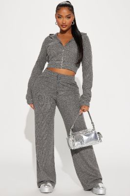 Thinking Of You Thermal Pant Set - Heather Grey sold by Fashion Nova