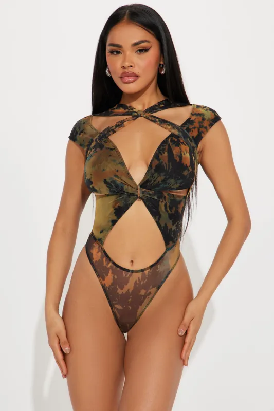 Samaia Mesh Bodysuit - Black/combo sold by Fashion Nova