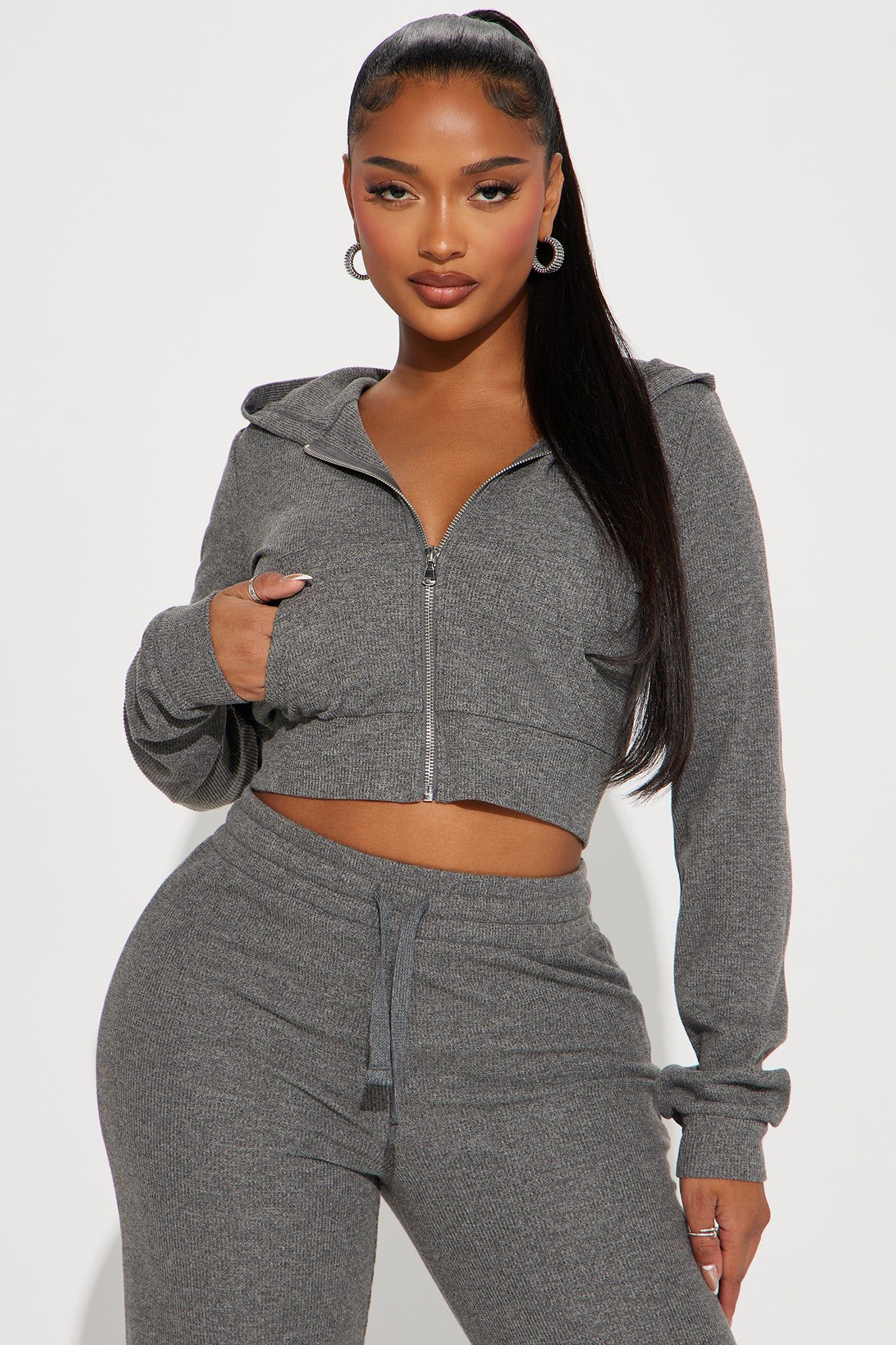Thinking Of You Thermal Pant Set - Heather Grey sold by Fashion Nova product image thumbnail 2