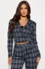 She's Bossy Blazer Pant Set - Navy/combo sold by Fashion Nova