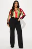 French Quarter Satin Shirt - Multi Color sold by Fashion Nova