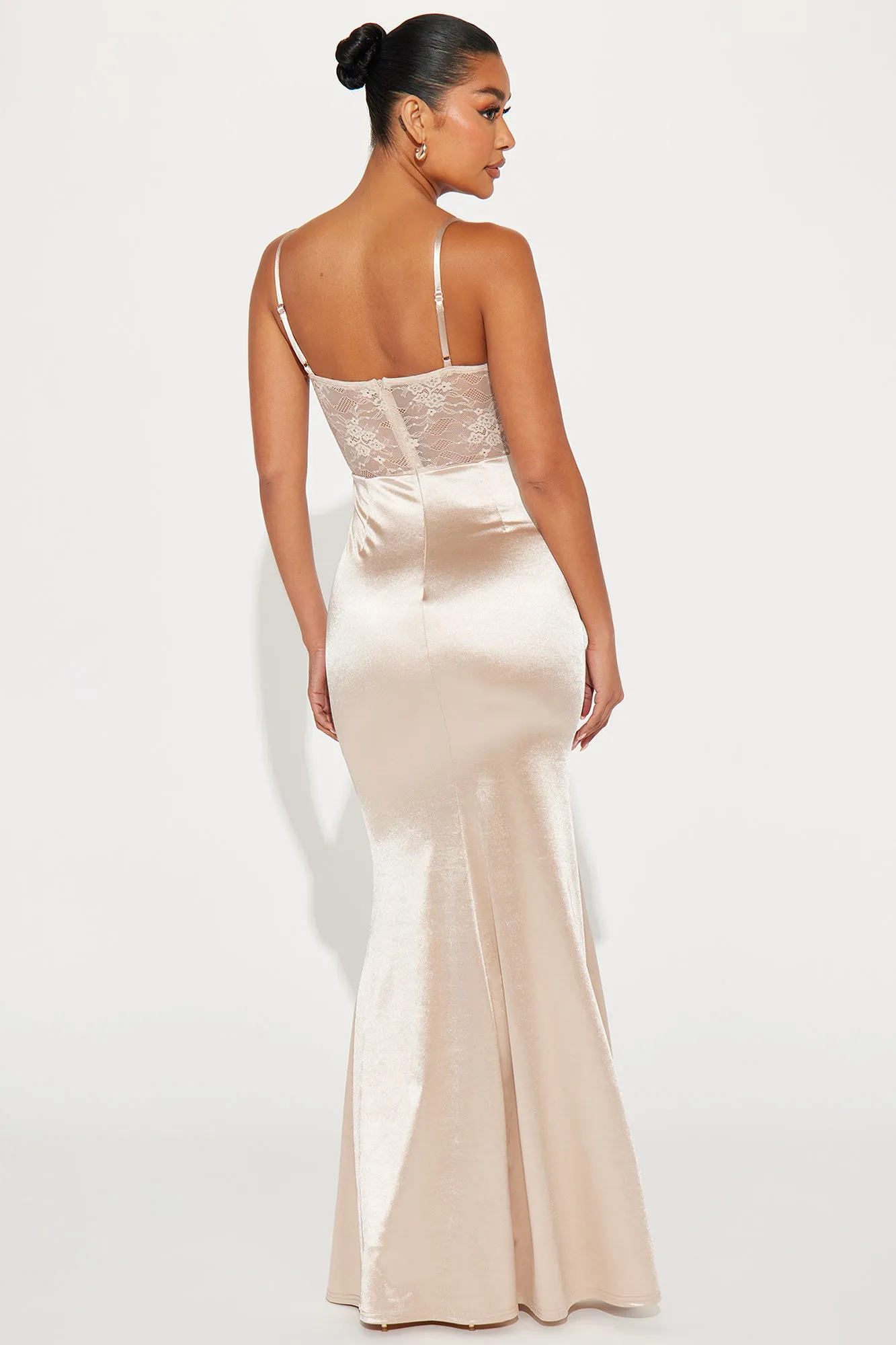 Lucinda Lace Satin Gown - Champagne sold by Fashion Nova product image thumbnail 4
