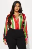 French Quarter Satin Shirt - Multi Color sold by Fashion Nova
