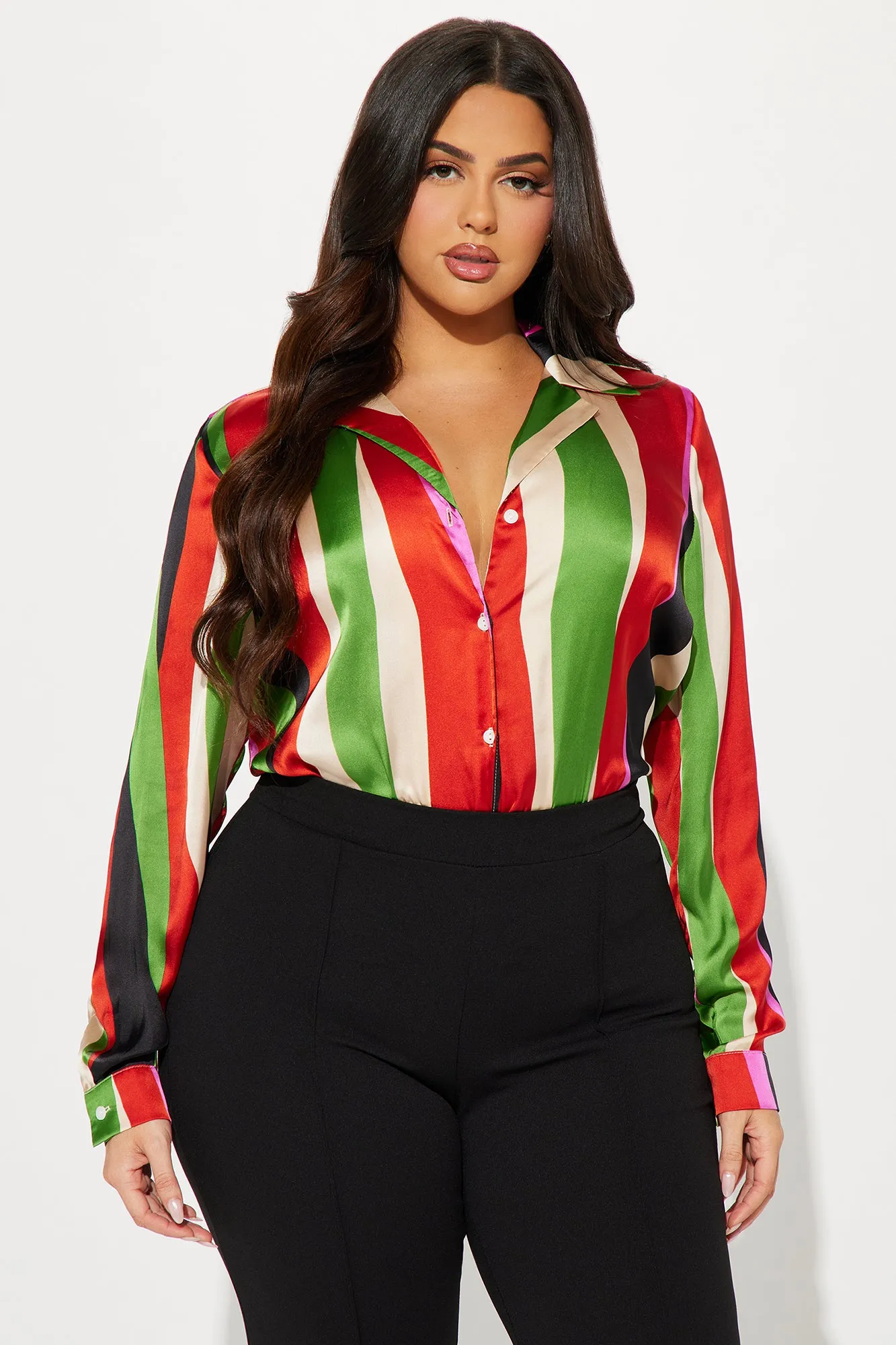 French Quarter Satin Shirt - Multi Color sold by Fashion Nova product image thumbnail 4