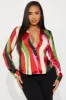 French Quarter Satin Shirt - Multi Color sold by Fashion Nova