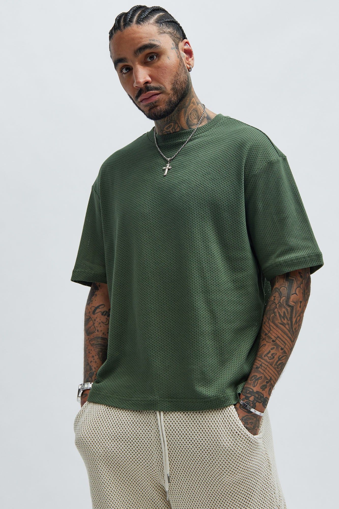 Randall Relaxed Textured Tee - Green sold by Fashion Nova