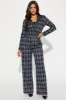 She's Bossy Blazer Pant Set - Navy/combo sold by Fashion Nova