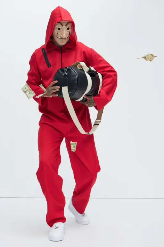 Money Thief Costume - Red/combo sold by Fashion Nova