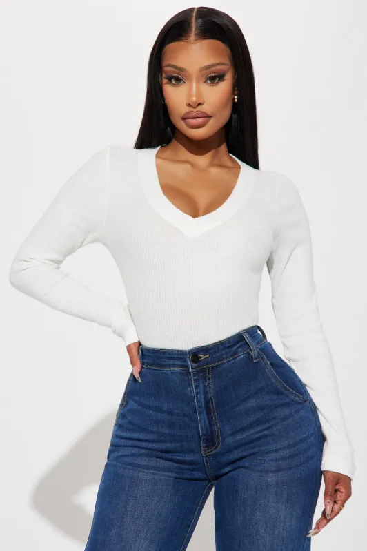 Kori Ribbed Top - Off White sold by Fashion Nova