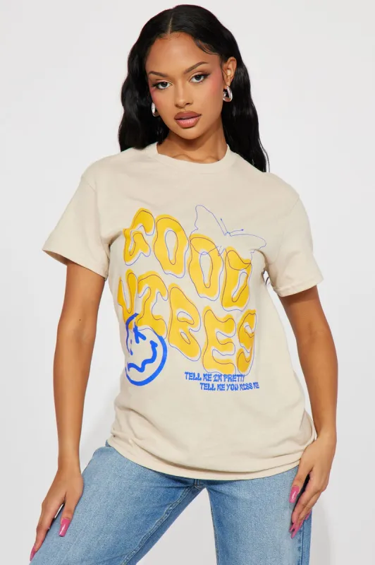 Good Trippy Vibes Graphic Tee - Sand sold by Fashion Nova