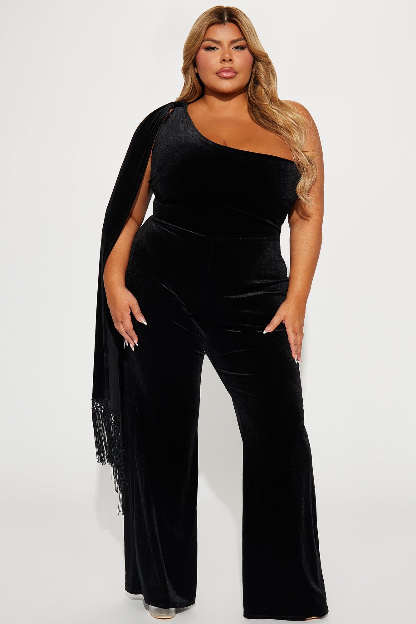 Fashion Fusion Velvet Jumpsuit - Black sold by Fashion Nova product image thumbnail 4