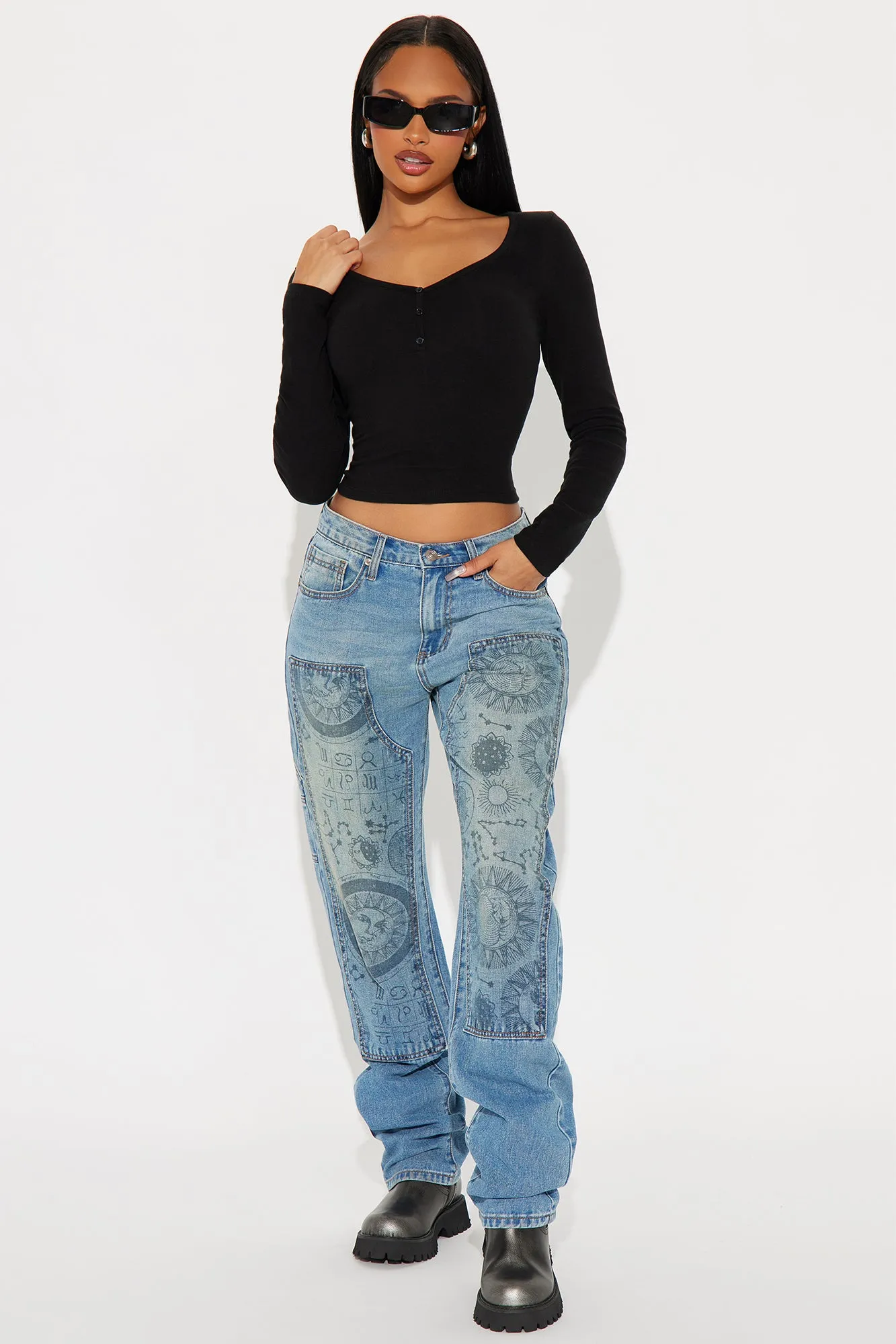 Hannah Henley Top - Black sold by Fashion Nova product image thumbnail 2