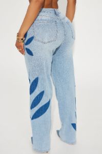 Loves Me Not Stretch Straight Leg Jeans - Light Wash sold by Fashion Nova