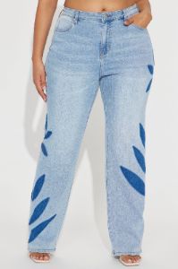 Loves Me Not Stretch Straight Leg Jeans - Light Wash sold by Fashion Nova