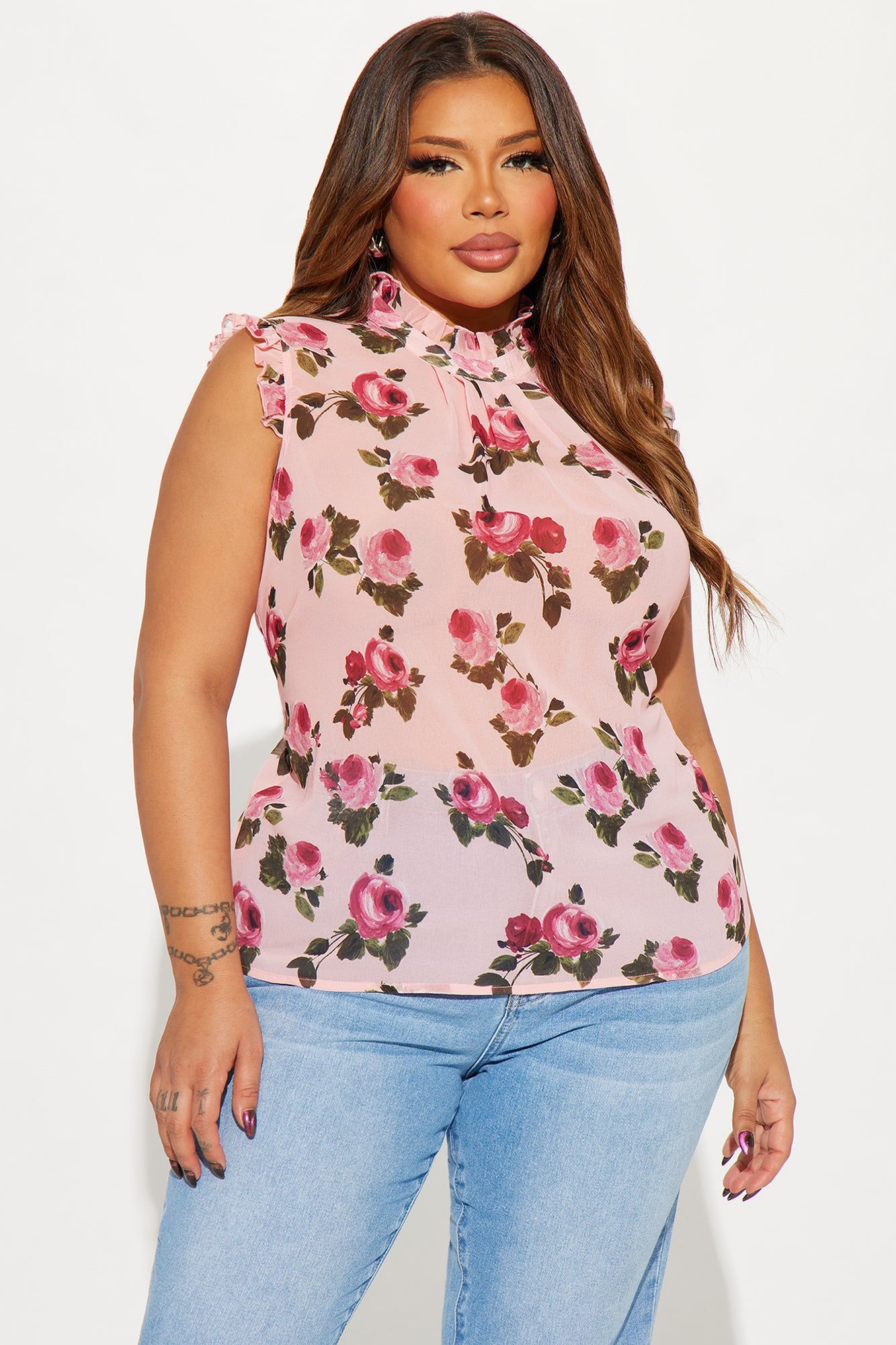Rosie Floral Blouse Top - Pink/combo sold by Fashion Nova product image thumbnail 4