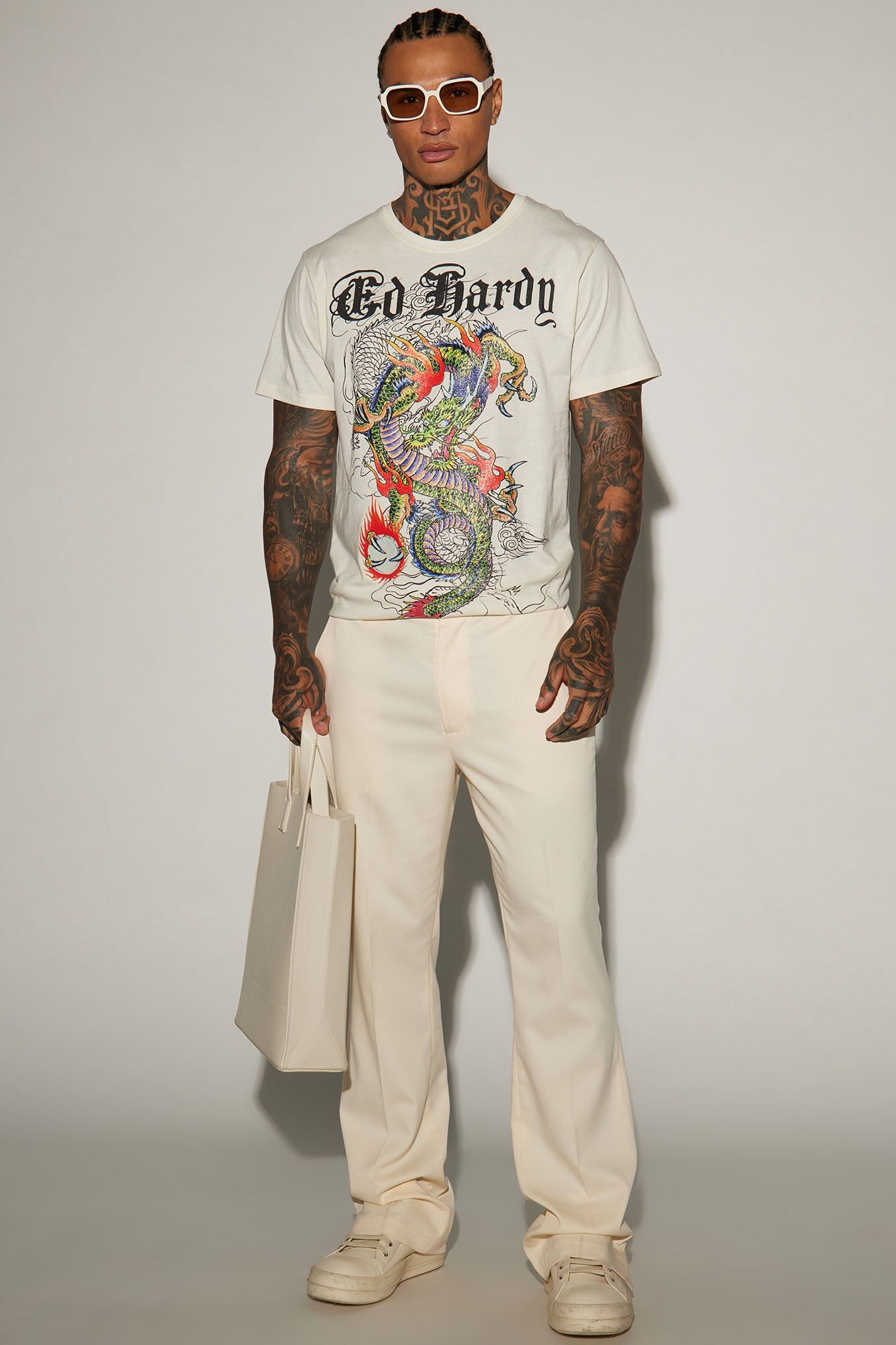 Ed Hardy Dragon Short Sleeve Tee - Ivory sold by Fashion Nova product image thumbnail 2