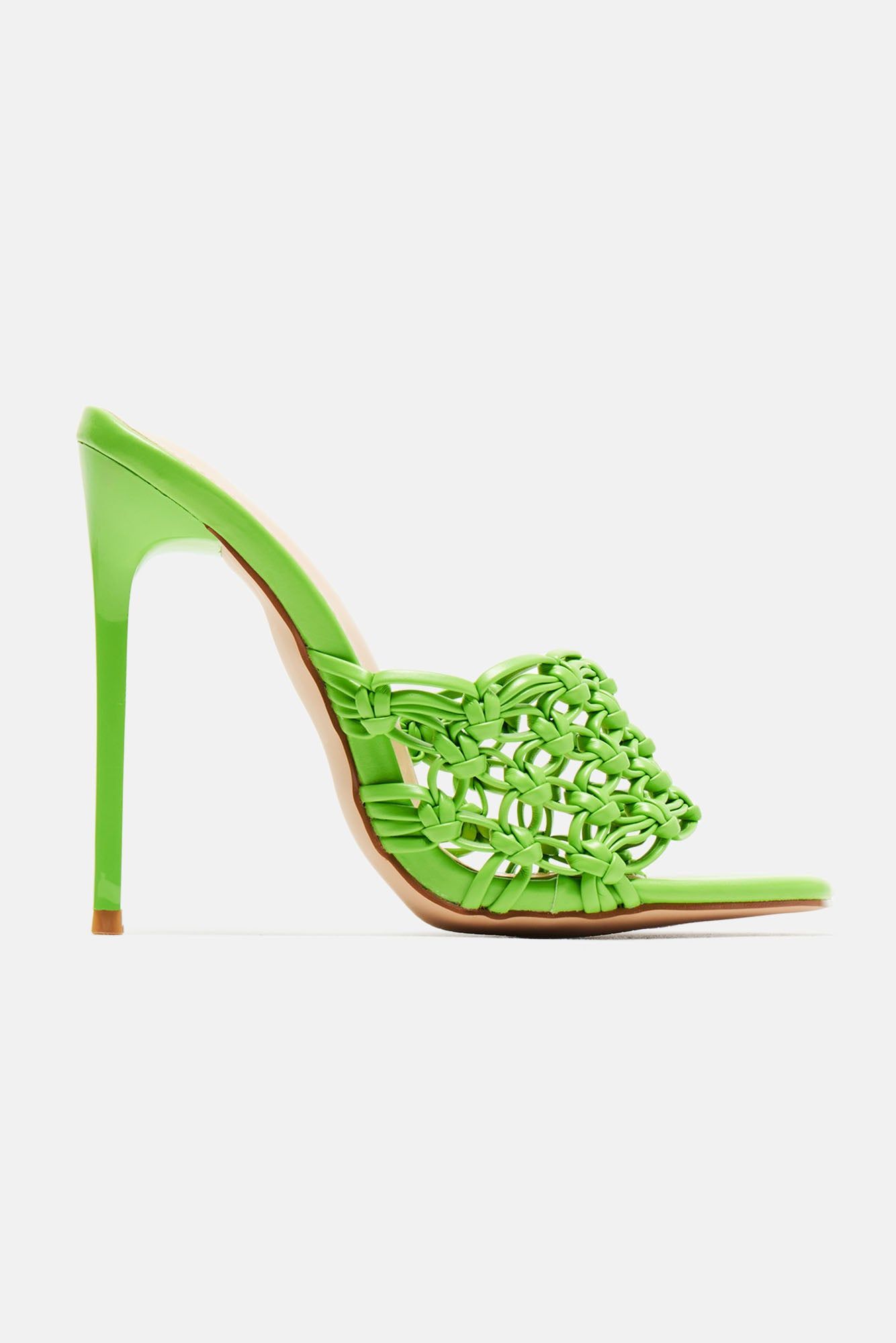 Found My Way Heeled Mules - Green sold by Fashion Nova