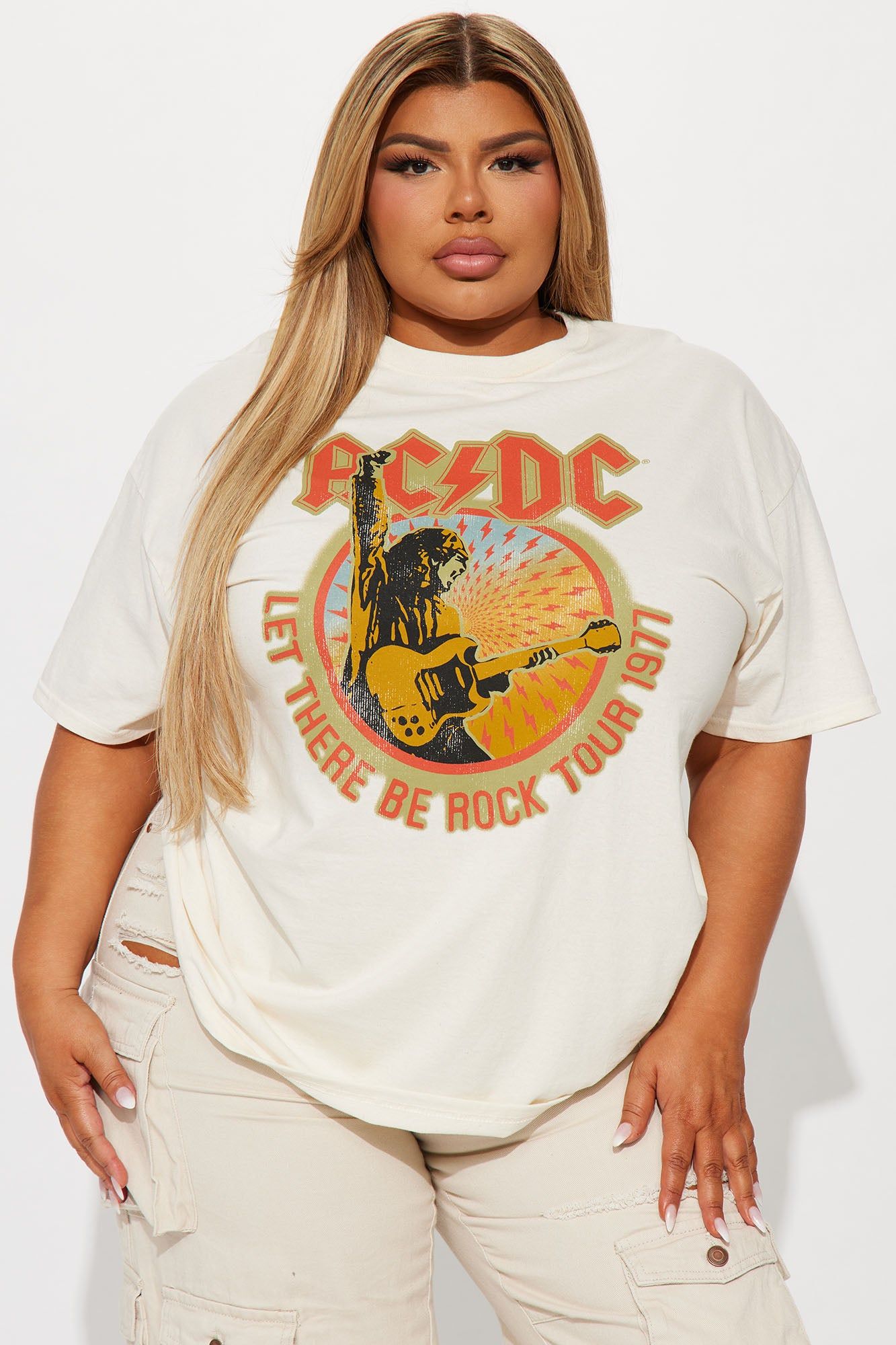 ACDC Let There Be Rock Graphic Tee - Cream sold by Fashion Nova product image thumbnail 4