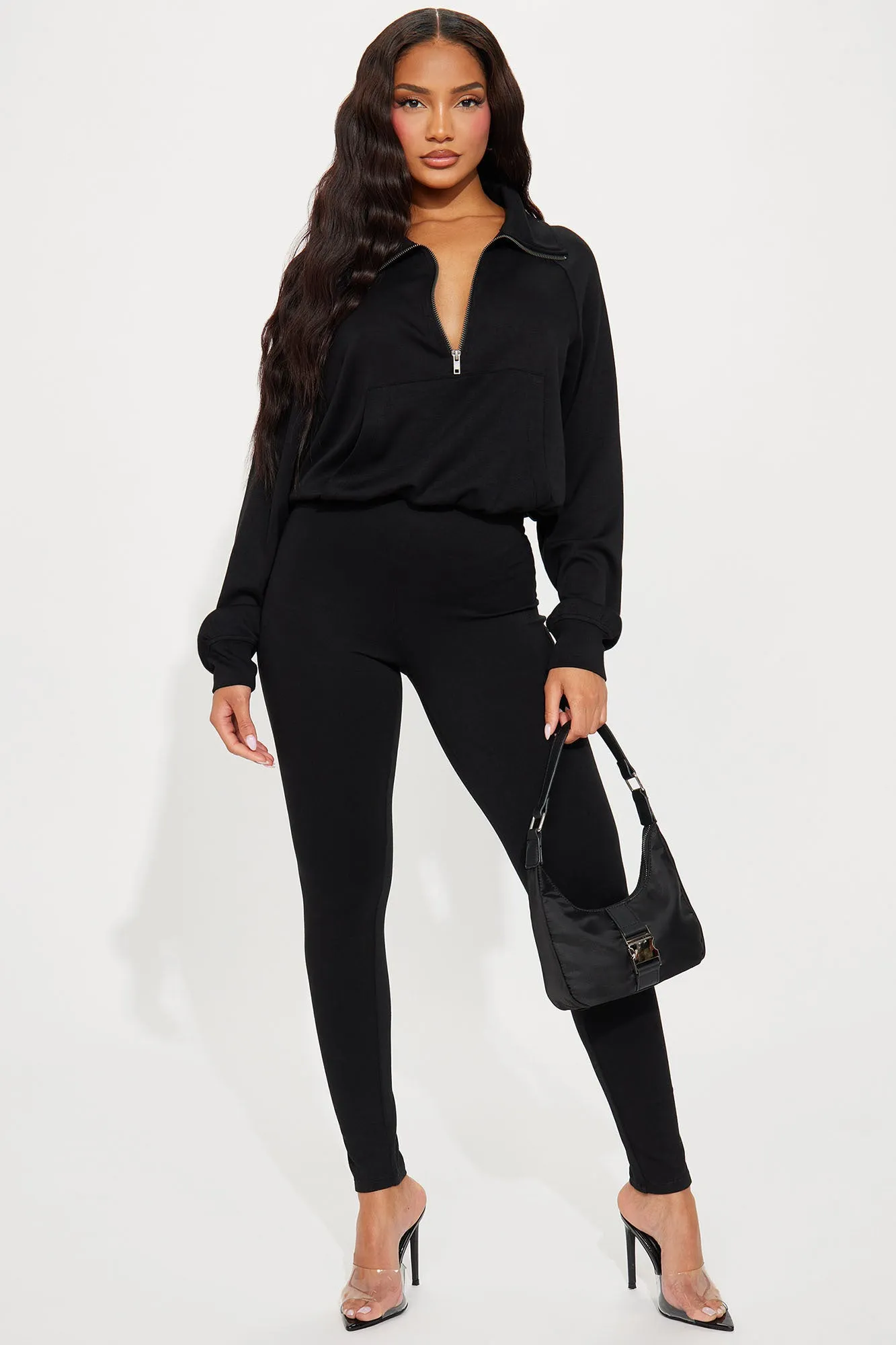 Let It Go Jumpsuit - Black sold by Fashion Nova