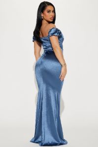 Chevelle Off Shoulder Gown - Teal sold by Fashion Nova