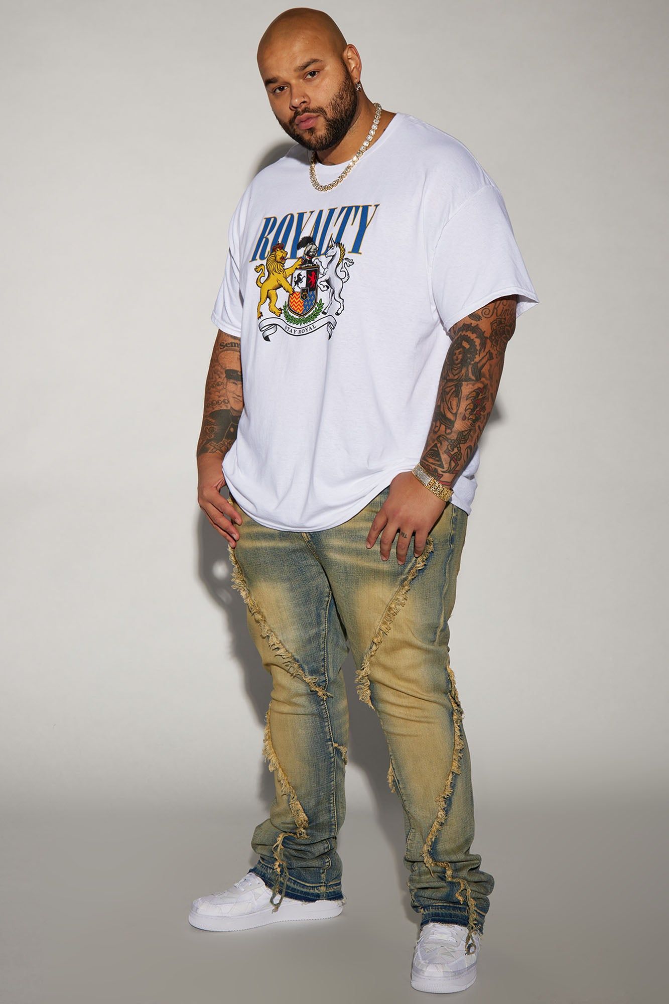 Want To Fray Stacked Skinny Flare Jeans - Vintage Blue Wash sold by Fashion Nova product image thumbnail 5