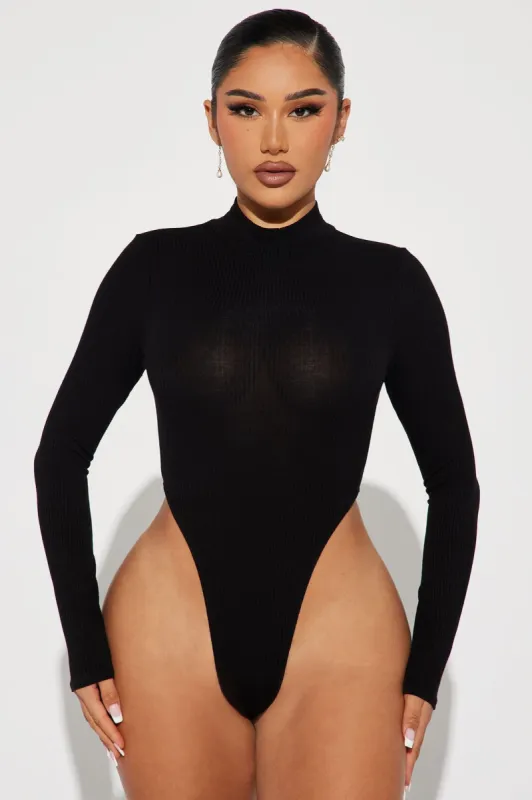 Nova Ribbed Bodysuit - Black sold by Fashion Nova