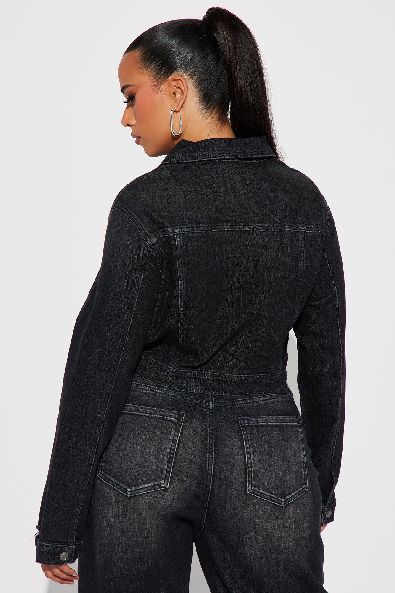 Astrid Stretch Denim Jacket - Black Wash sold by Fashion Nova product image thumbnail 7
