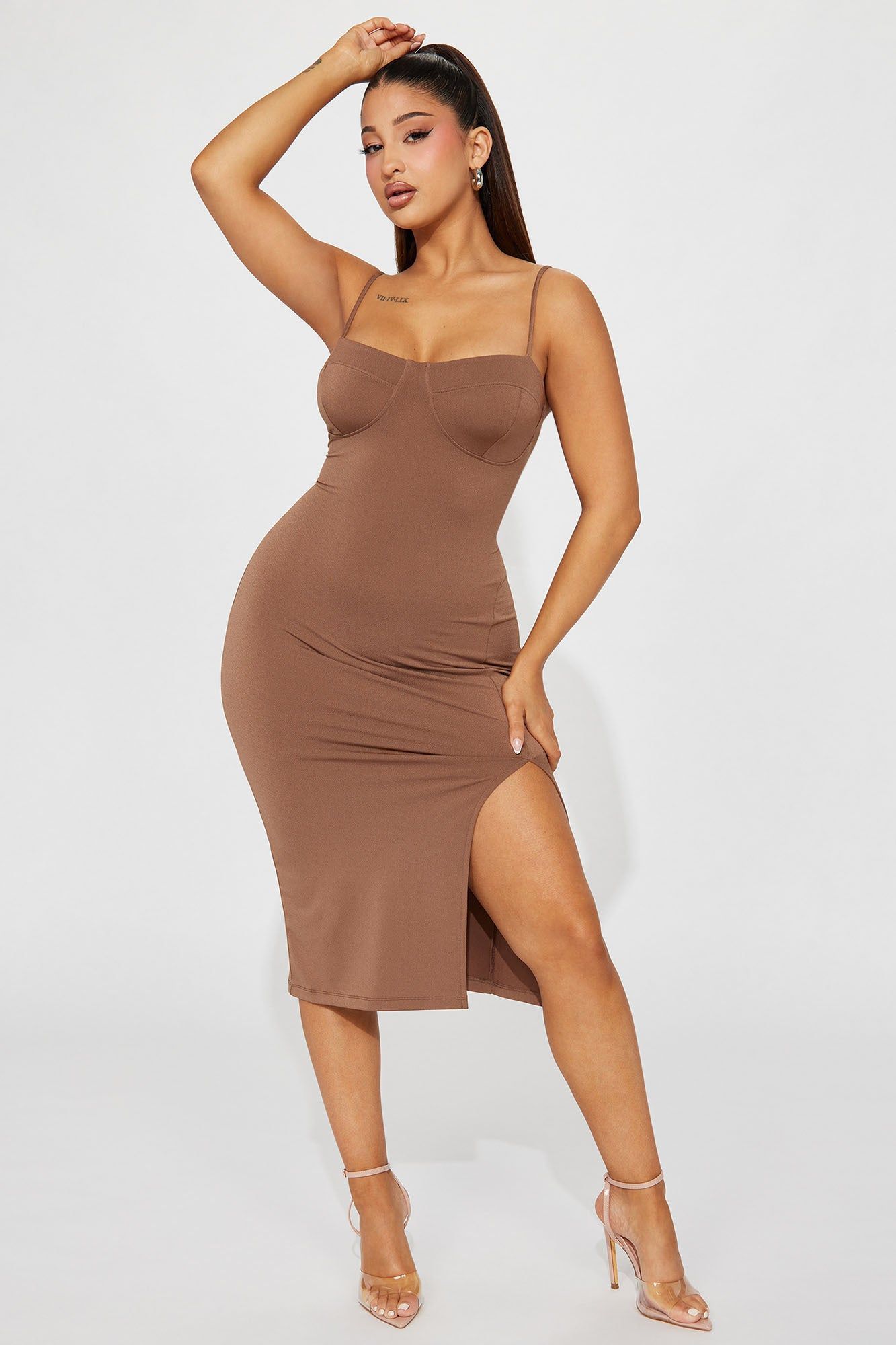 Diana Cami Midi Dress - Chestnut sold by Fashion Nova