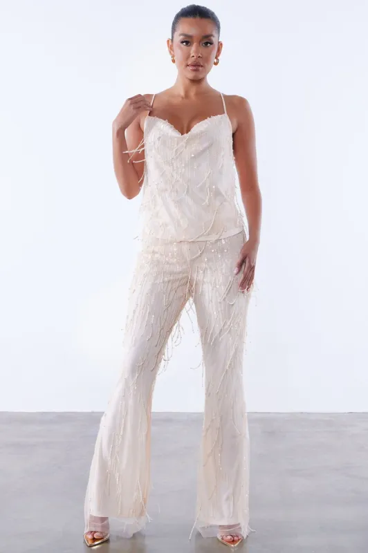 Isabelle Sequin Top - Nude sold by Fashion Nova