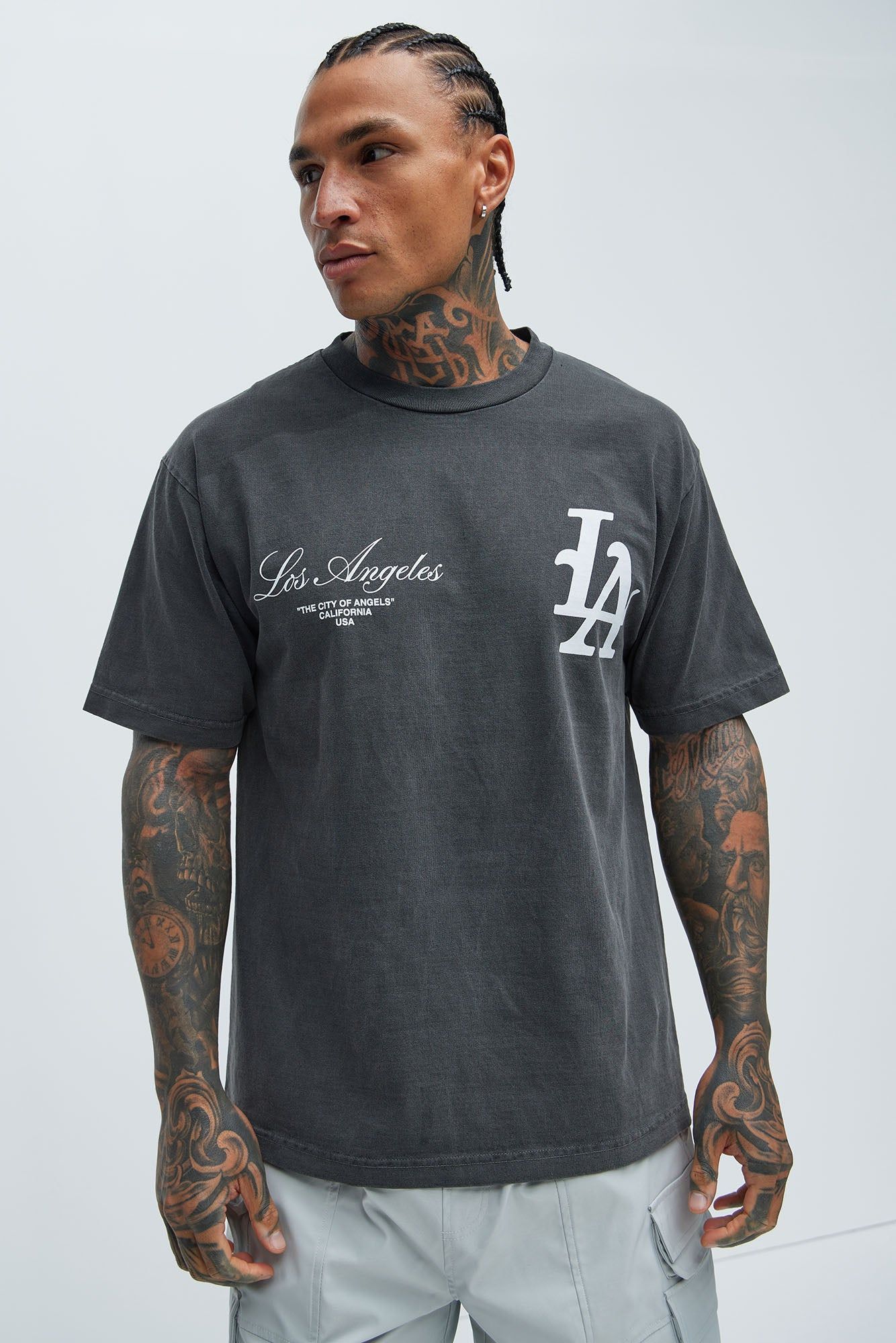 LA Stamp Short Sleeve Tee - Black sold by Fashion Nova