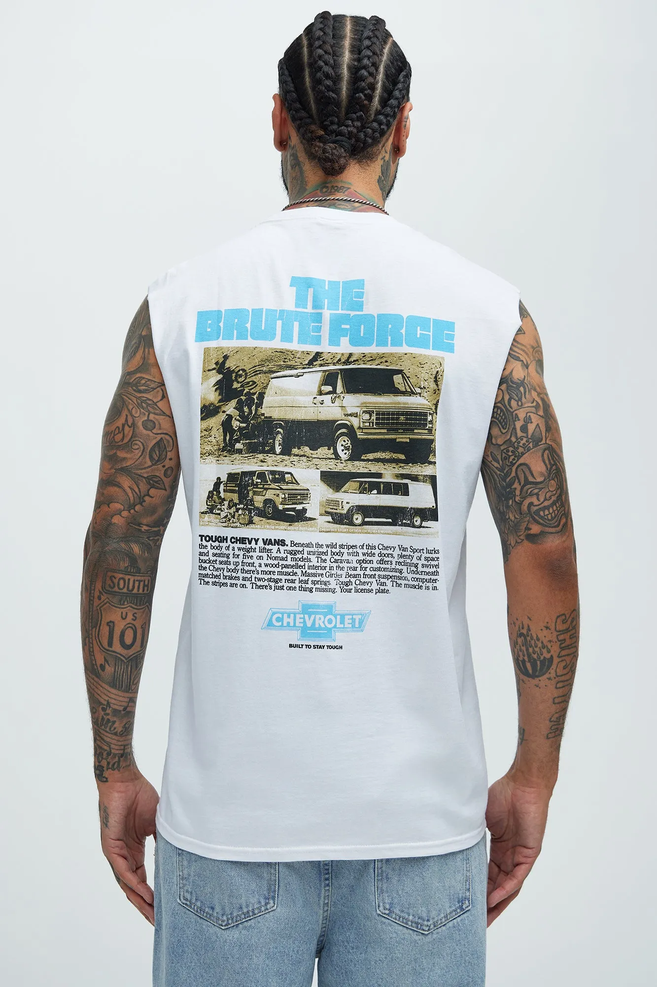 Chevy The Brute Force Sleeveless Tee - White sold by Fashion Nova