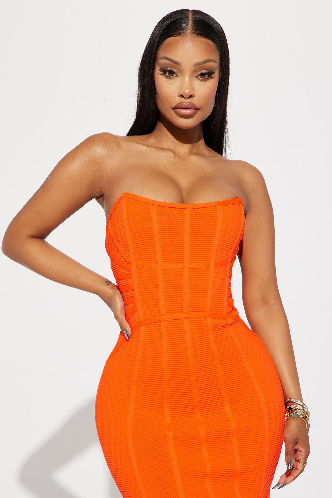 Bangkok Bandage Midi Dress - Orange sold by Fashion Nova product image thumbnail 2