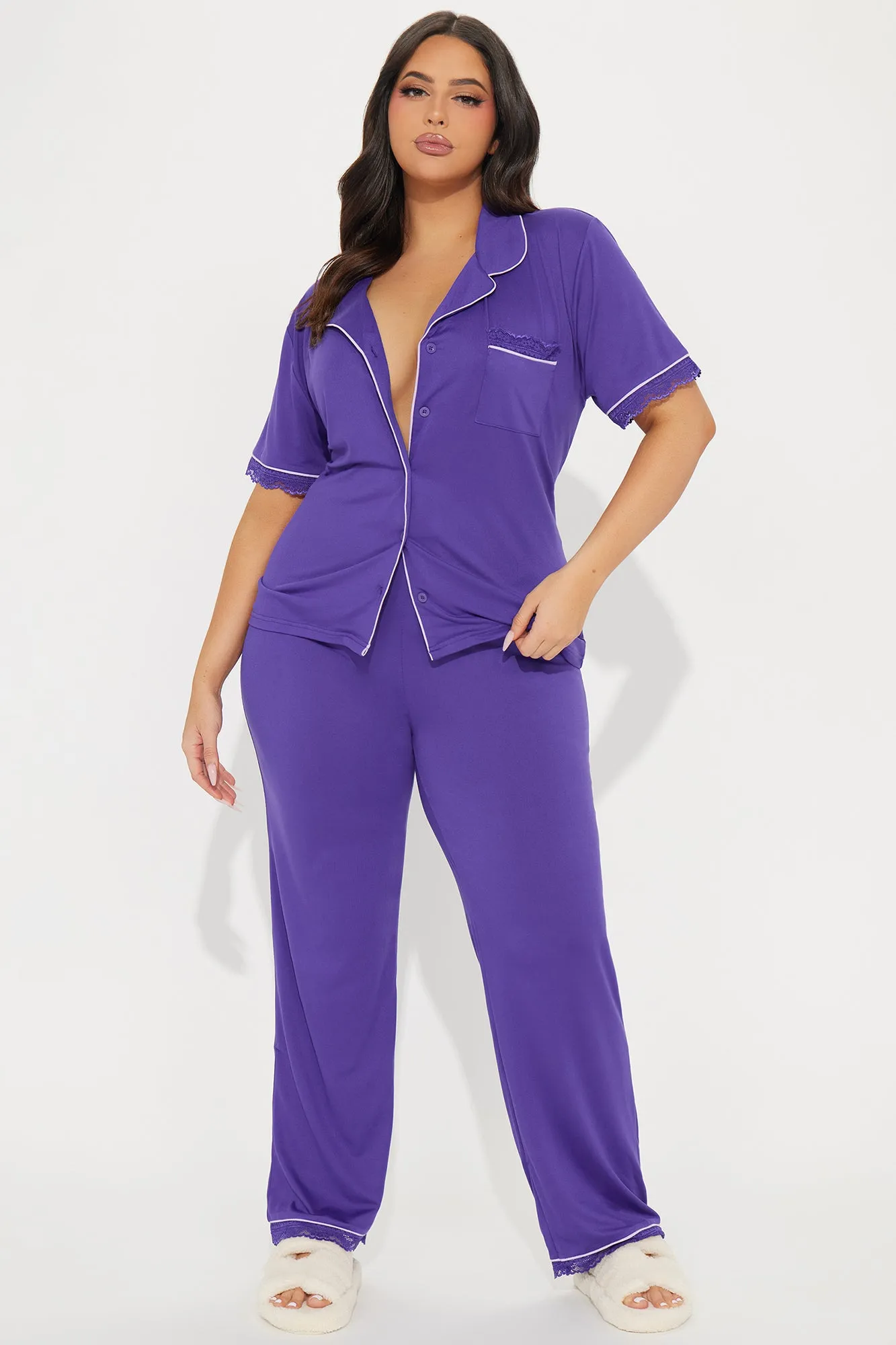 Feeling Pretty PJ Pant Set - Purple sold by Fashion Nova product image thumbnail 4