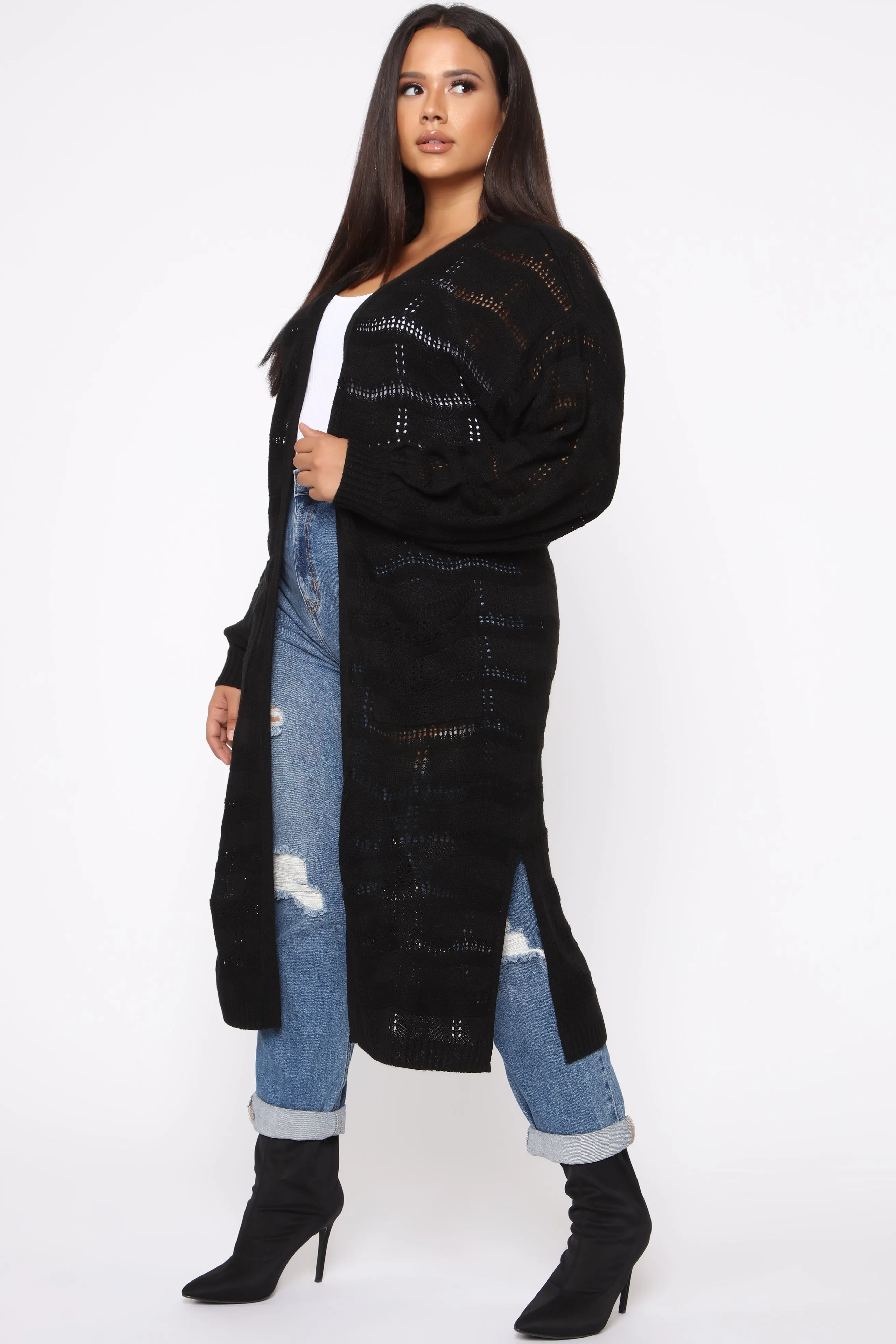 Love Is Forever Long Line Cardigan - Black sold by Fashion Nova product image thumbnail 3