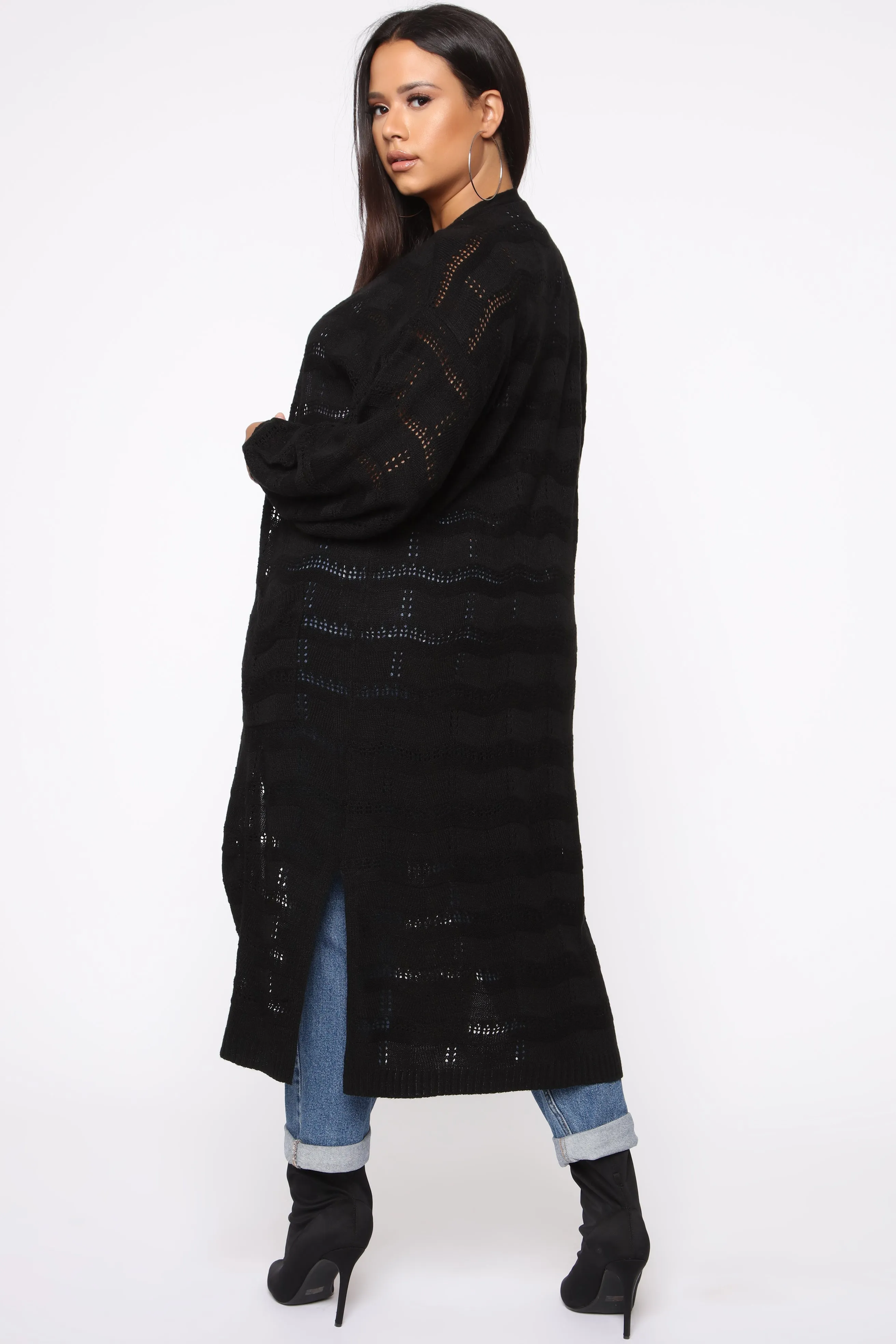 Love Is Forever Long Line Cardigan - Black sold by Fashion Nova product image thumbnail 4