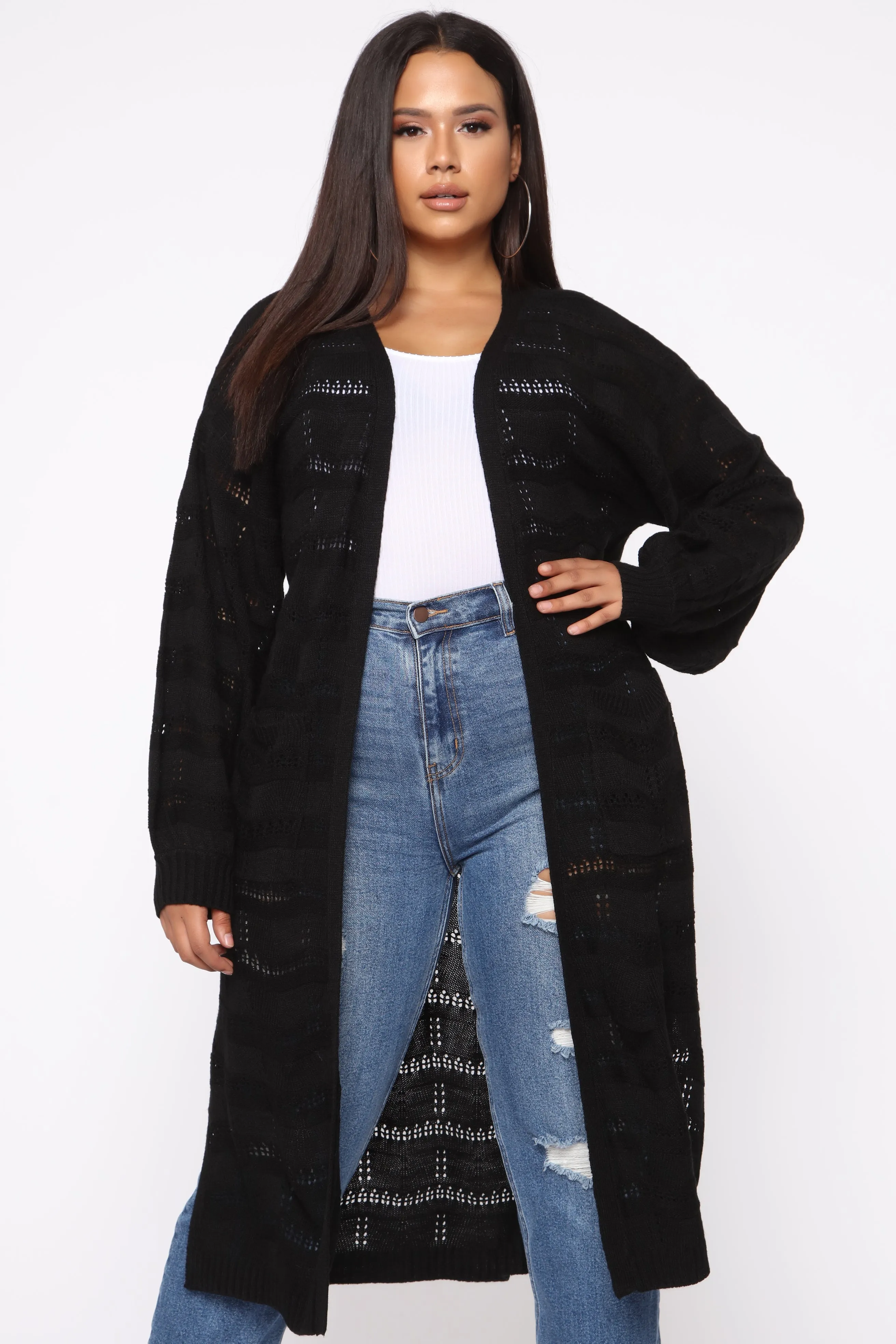 Love Is Forever Long Line Cardigan - Black sold by Fashion Nova product image thumbnail 2