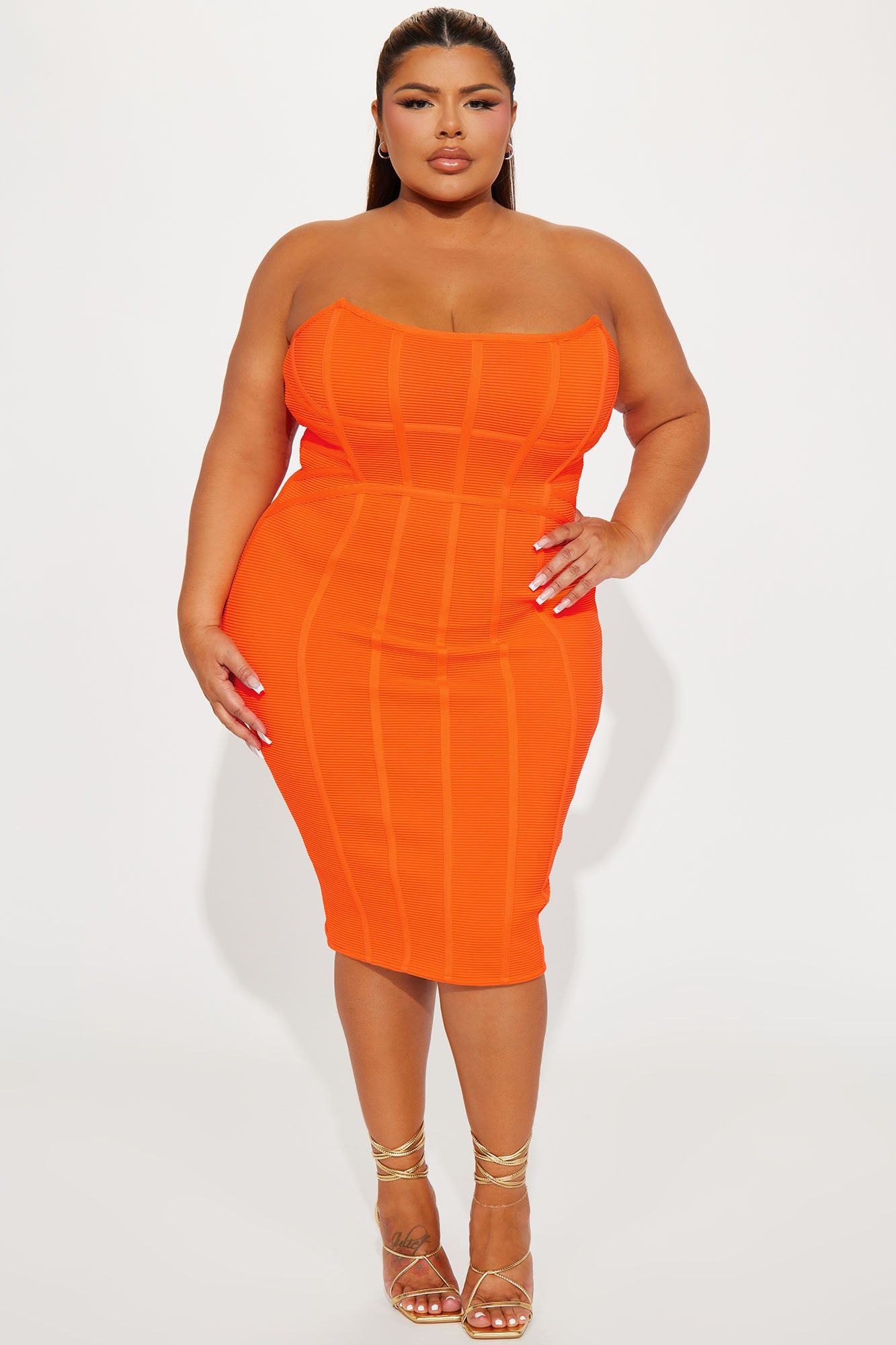 Bangkok Bandage Midi Dress - Orange sold by Fashion Nova product image thumbnail 4