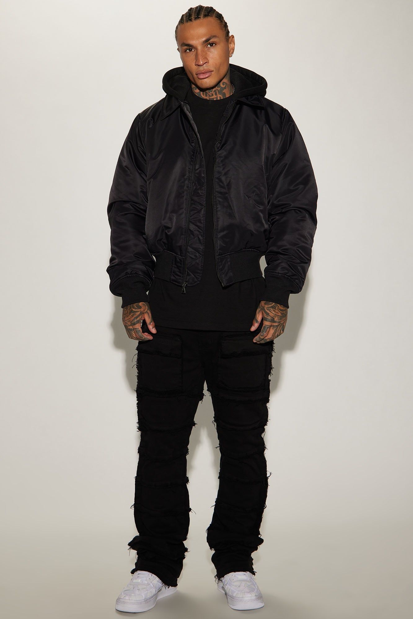 Can't Replace Nylon Hooded Bomber Jacket - Black sold by Fashion Nova product image thumbnail 2