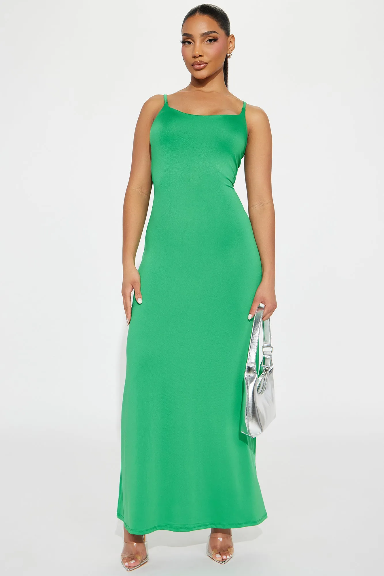 Elegant Ease Maxi Dress - Green sold by Fashion Nova