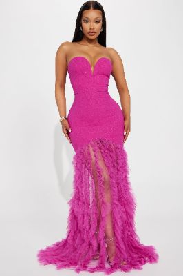 Bella Glitter Gown - Violet made by Fashion Nova
