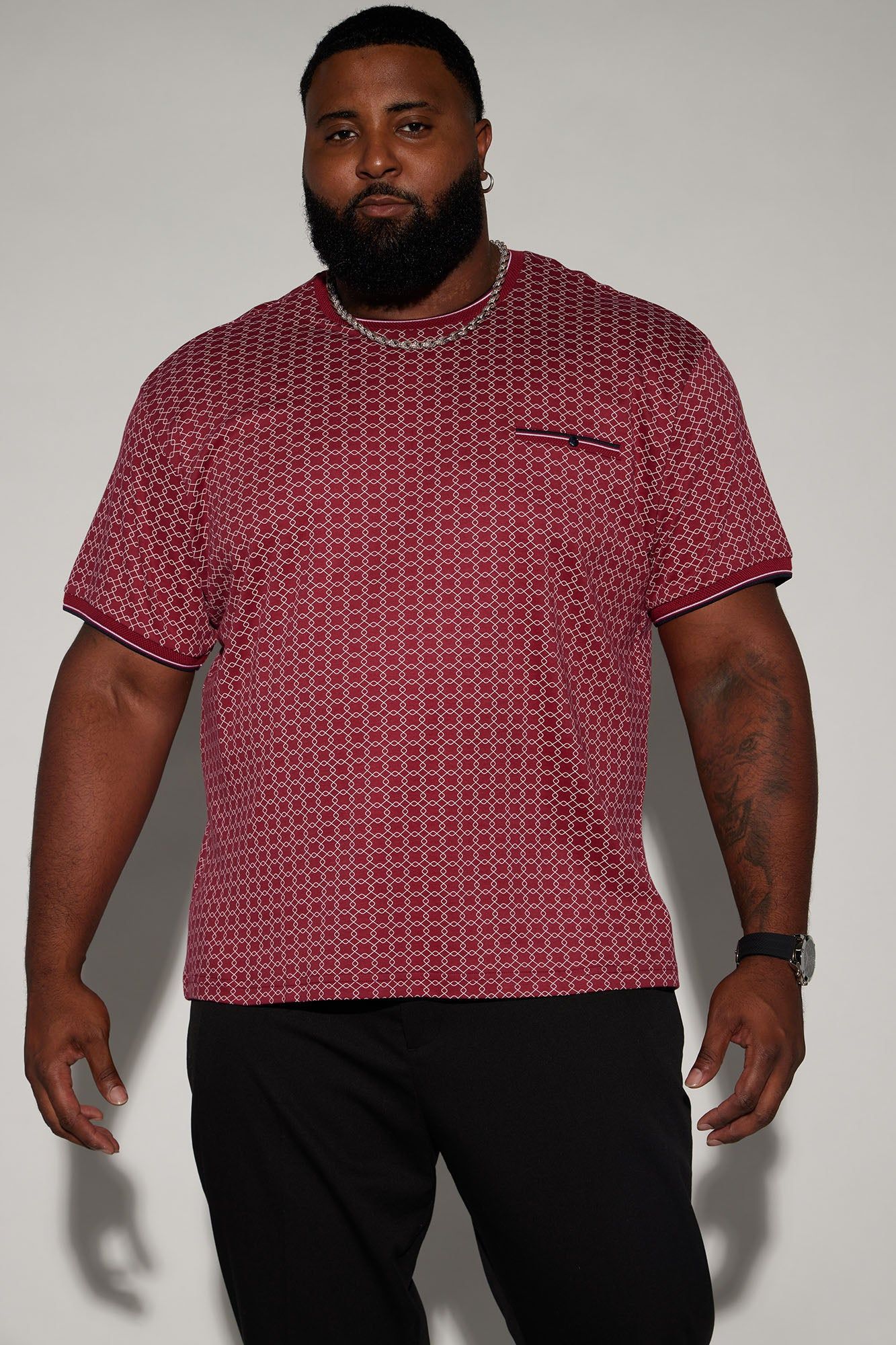 Grindin Short Sleeve Tee - Burgundy sold by Fashion Nova product image thumbnail 4