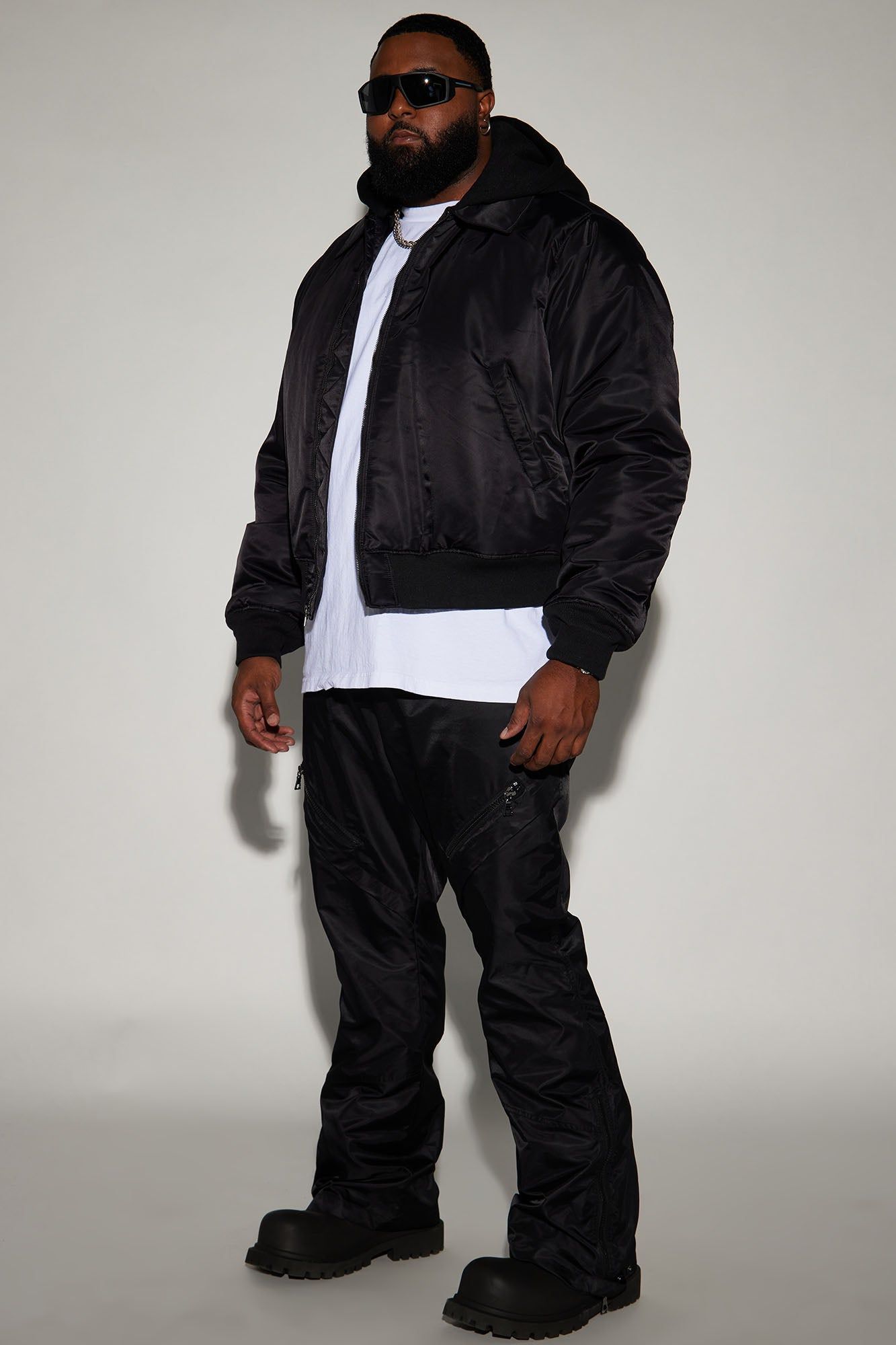 Can't Replace Nylon Hooded Bomber Jacket - Black sold by Fashion Nova product image thumbnail 5