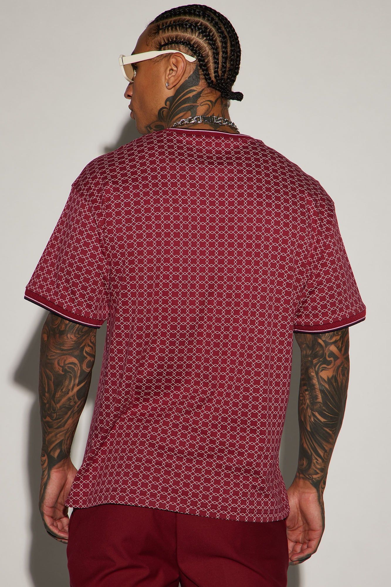 Grindin Short Sleeve Tee - Burgundy sold by Fashion Nova product image thumbnail 3